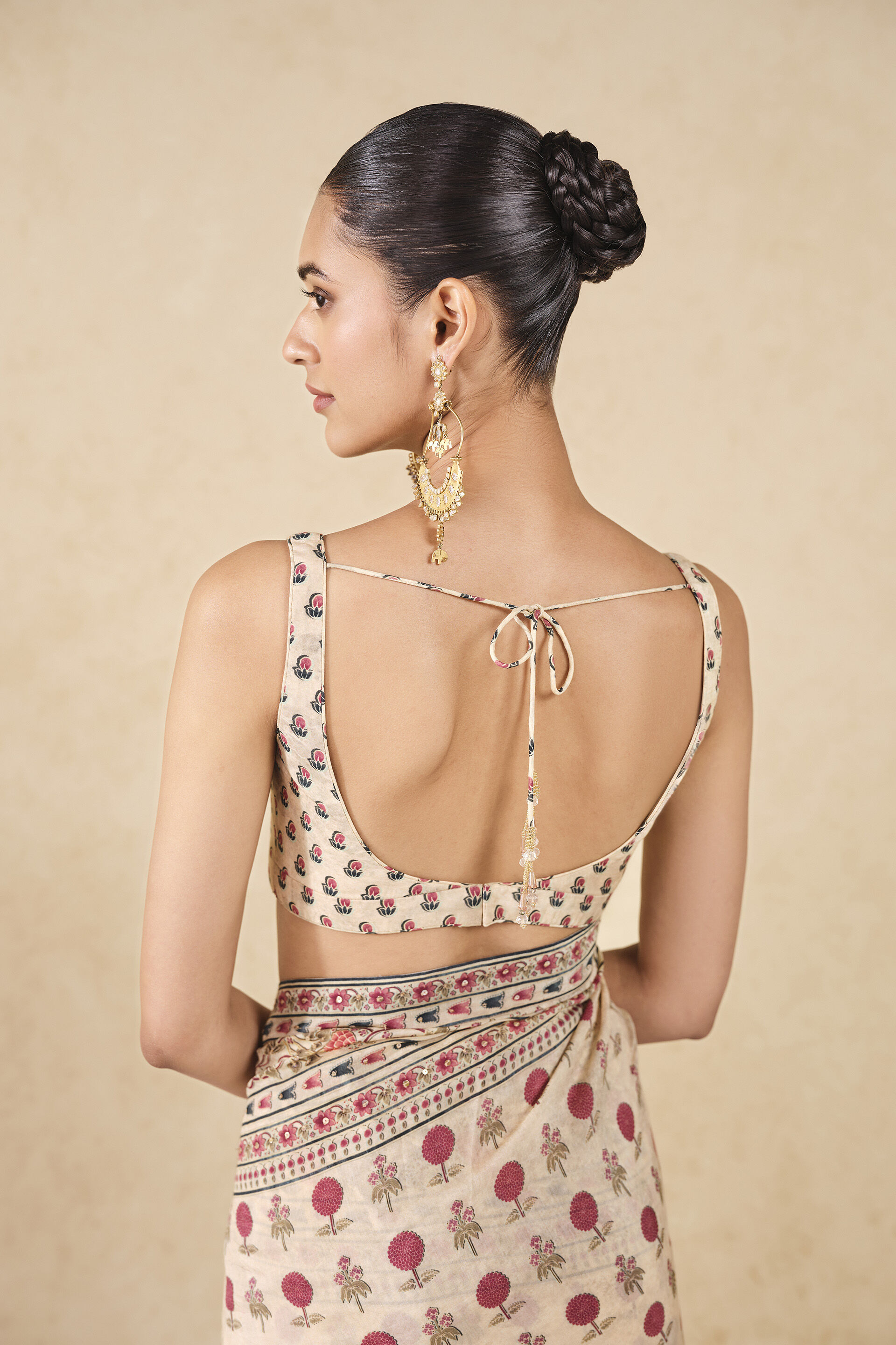 Aban Printed Silk Saree - Ivory, Ivory, image 9